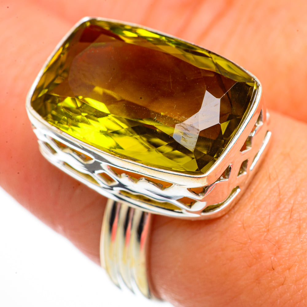 Olive Quartz Rings handcrafted by Ana Silver Co - RING70684