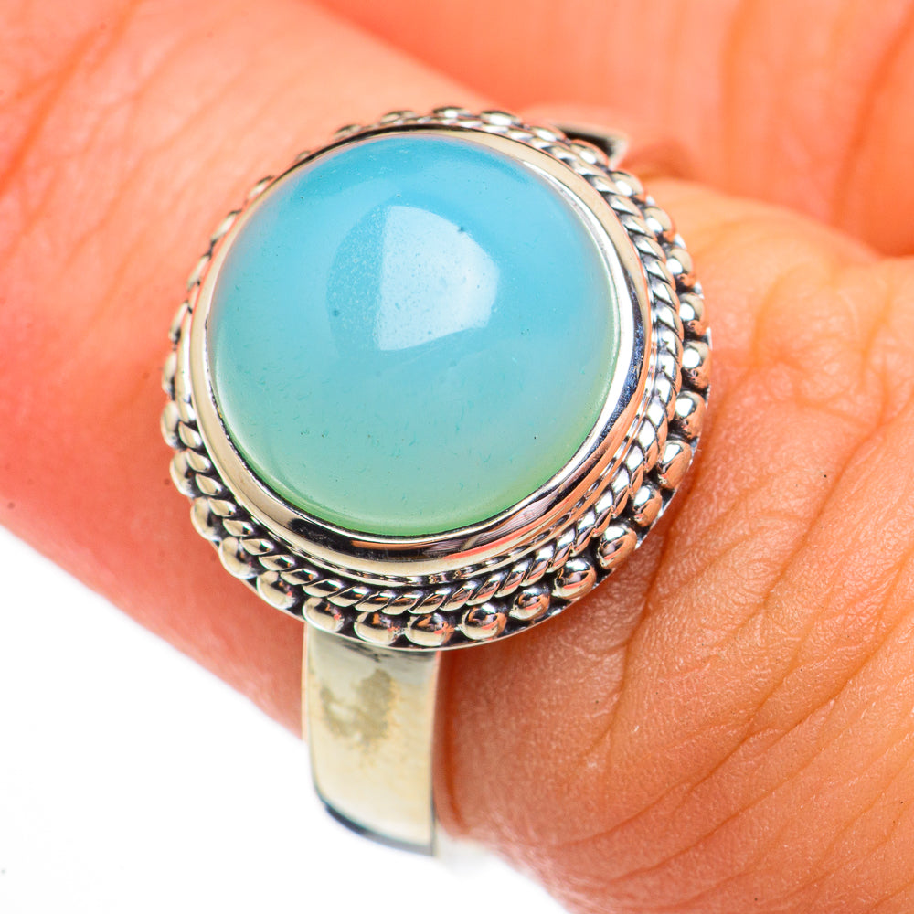 Aqua Chalcedony Rings handcrafted by Ana Silver Co - RING70689