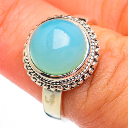 Aqua Chalcedony Rings handcrafted by Ana Silver Co - RING70689