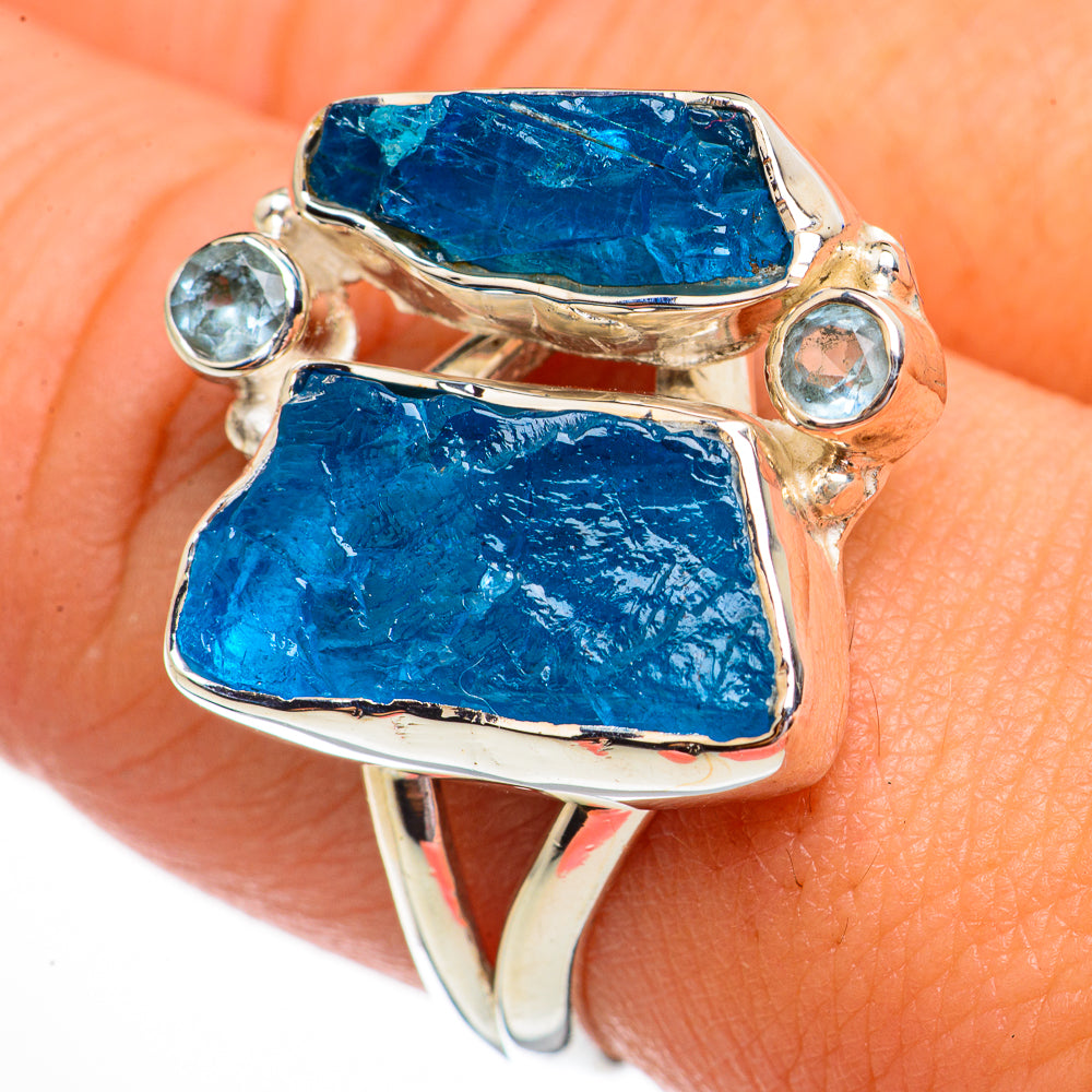 Blue Fluorite Rings handcrafted by Ana Silver Co - RING70691