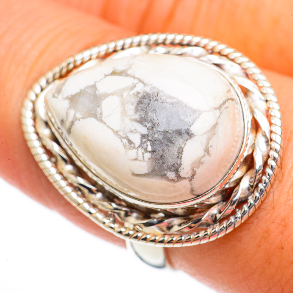 Howlite Rings handcrafted by Ana Silver Co - RING70714
