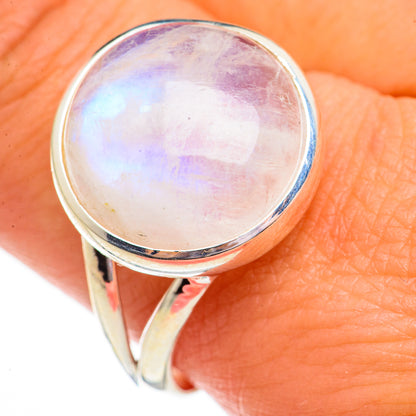 Rainbow Moonstone Rings handcrafted by Ana Silver Co - RING70717