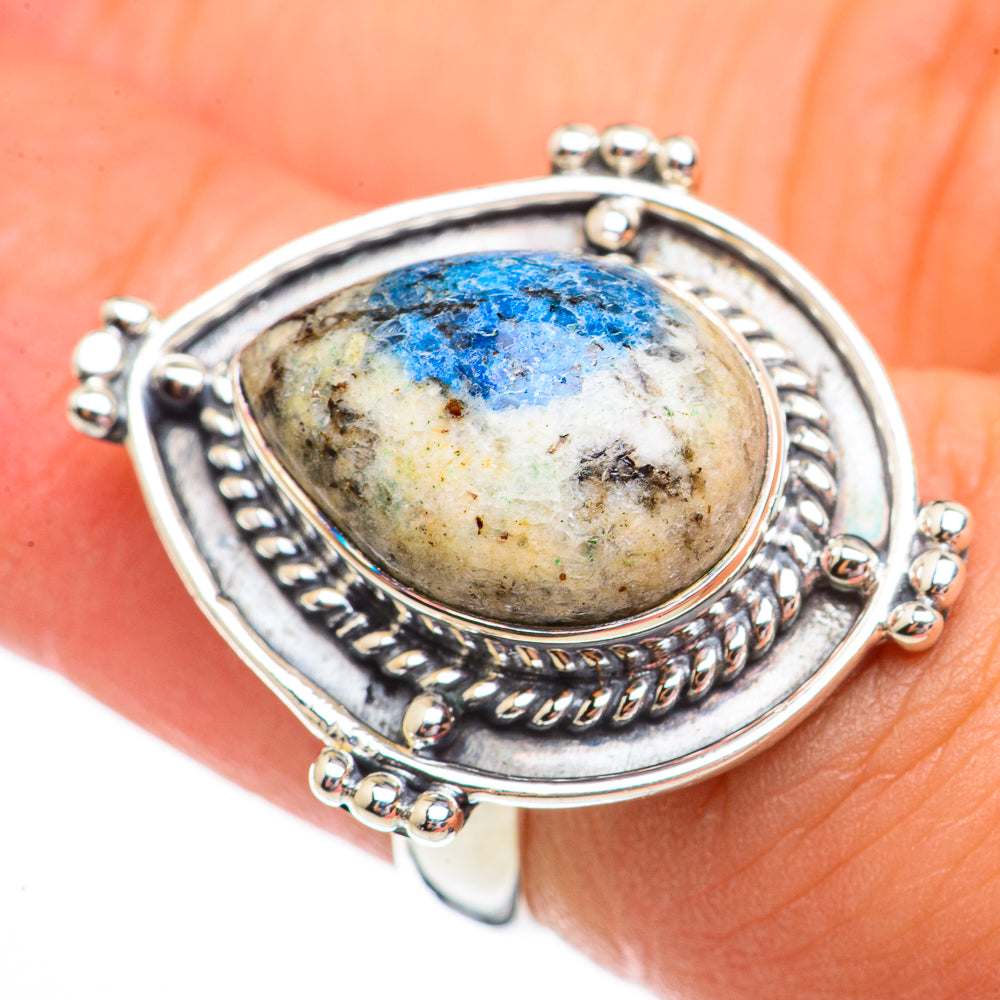 K2 Blue Azurite Rings handcrafted by Ana Silver Co - RING70723