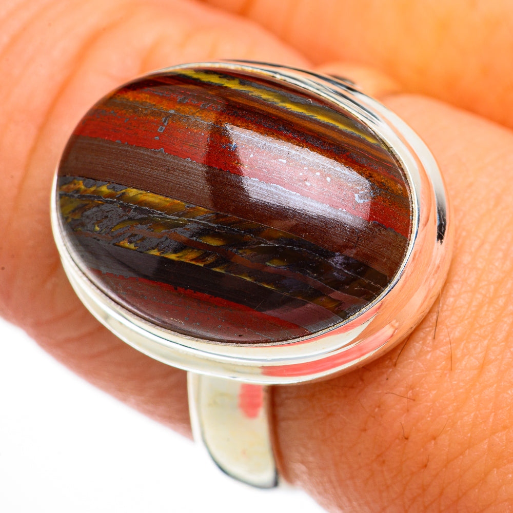 Red Tiger Eye Rings handcrafted by Ana Silver Co - RING70736