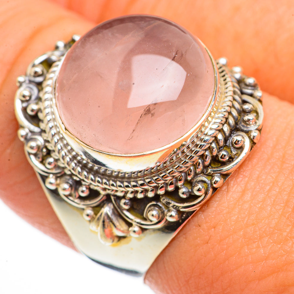 Rose Quartz Rings handcrafted by Ana Silver Co - RING70741