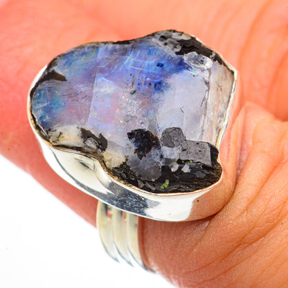 Rainbow Moonstone Rings handcrafted by Ana Silver Co - RING70754