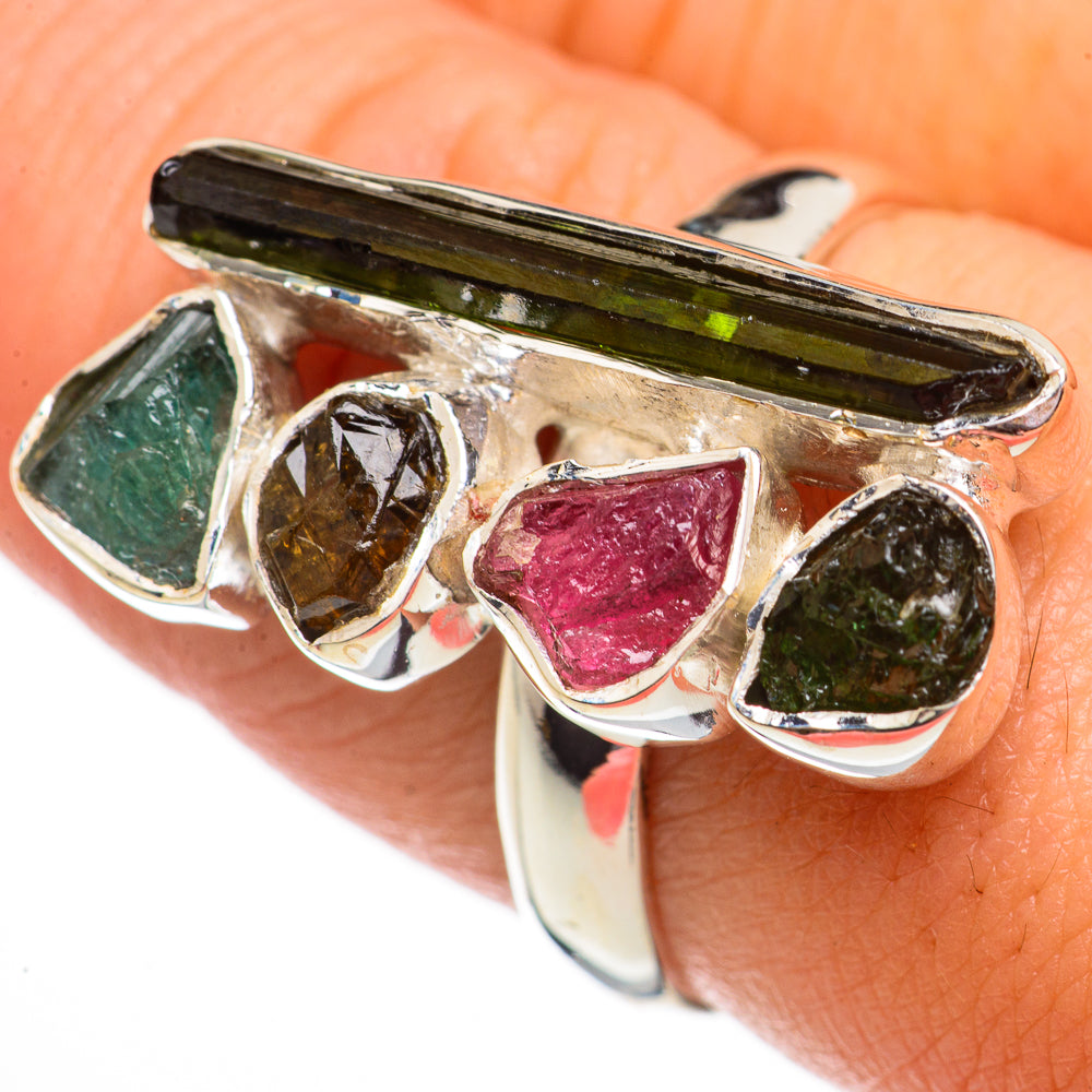 Green Tourmaline Rings handcrafted by Ana Silver Co - RING70755