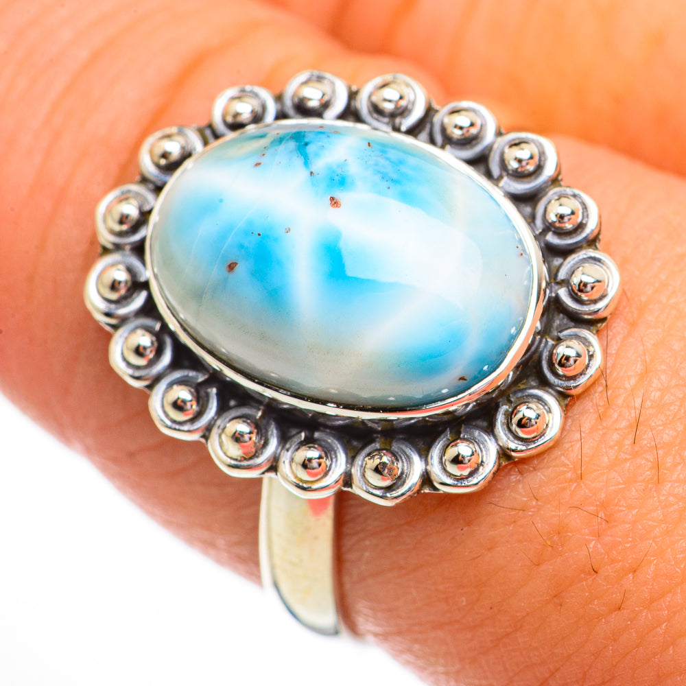 Larimar Rings handcrafted by Ana Silver Co - RING70758