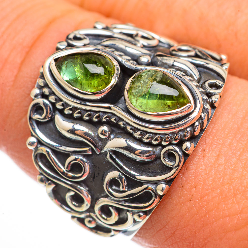 Green Tourmaline Rings handcrafted by Ana Silver Co - RING70766