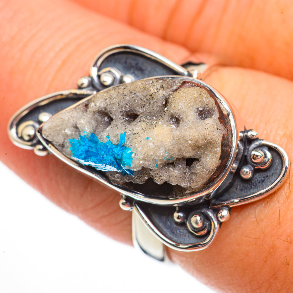 Cavansite Crystal Rings handcrafted by Ana Silver Co - RING70791