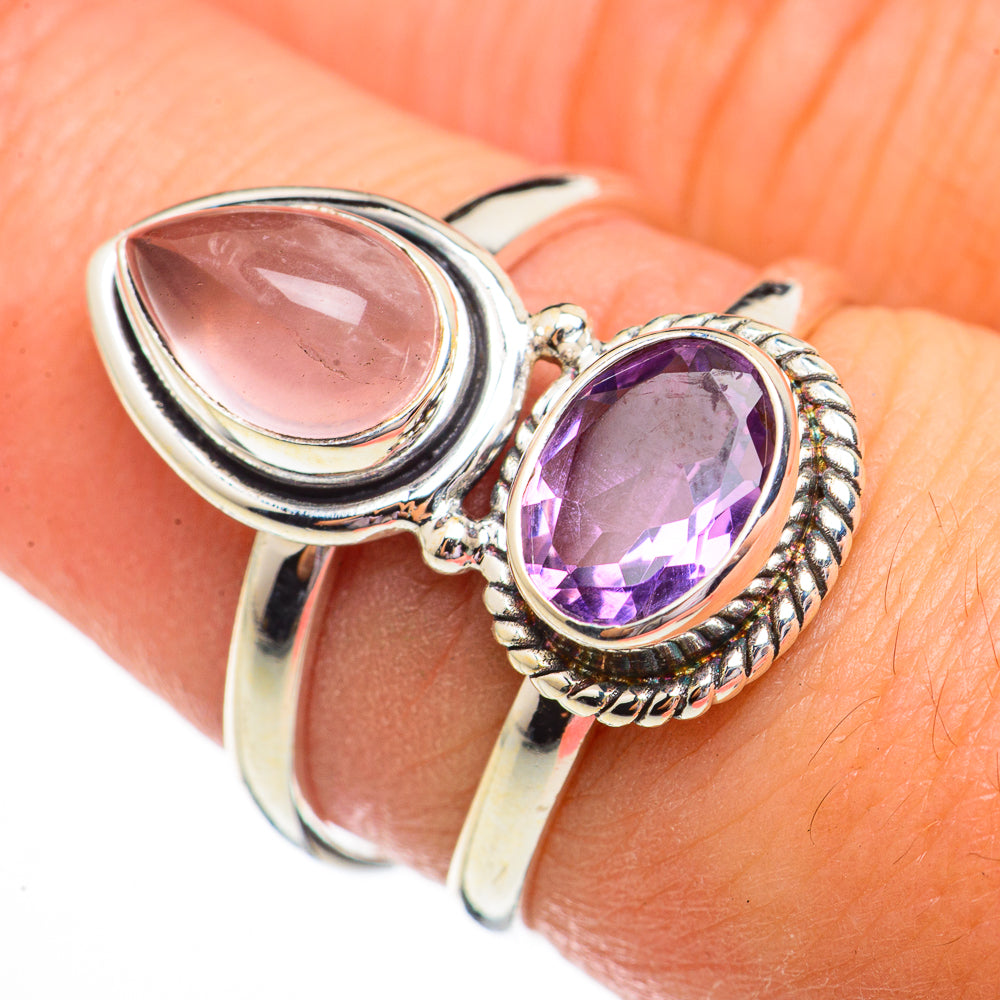 Rose Quartz Rings handcrafted by Ana Silver Co - RING70792