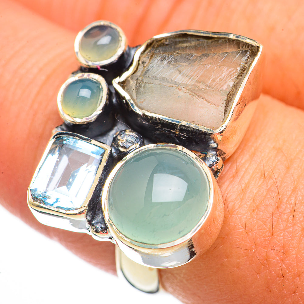 Aqua Chalcedony Rings handcrafted by Ana Silver Co - RING70796