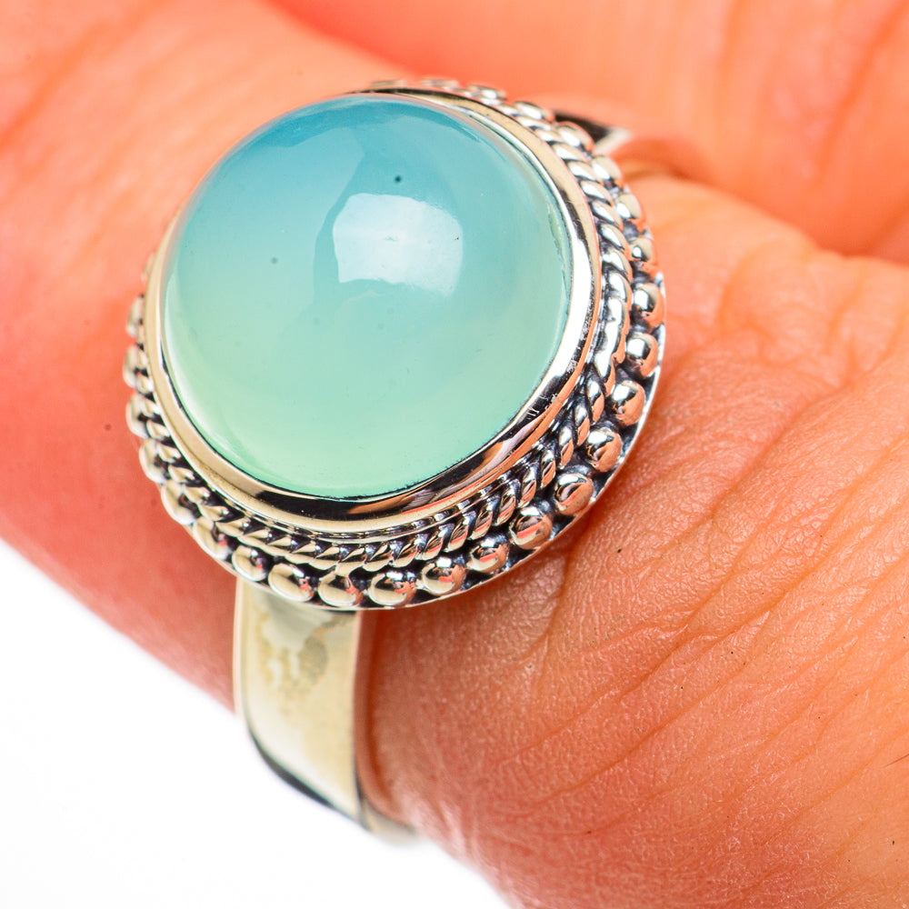 Aqua Chalcedony Rings handcrafted by Ana Silver Co - RING70801