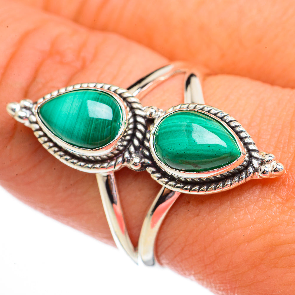 Malachite Rings handcrafted by Ana Silver Co - RING70805