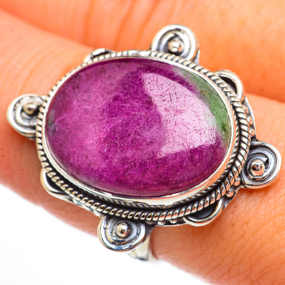 Ruby Zoisite Rings handcrafted by Ana Silver Co - RING70826