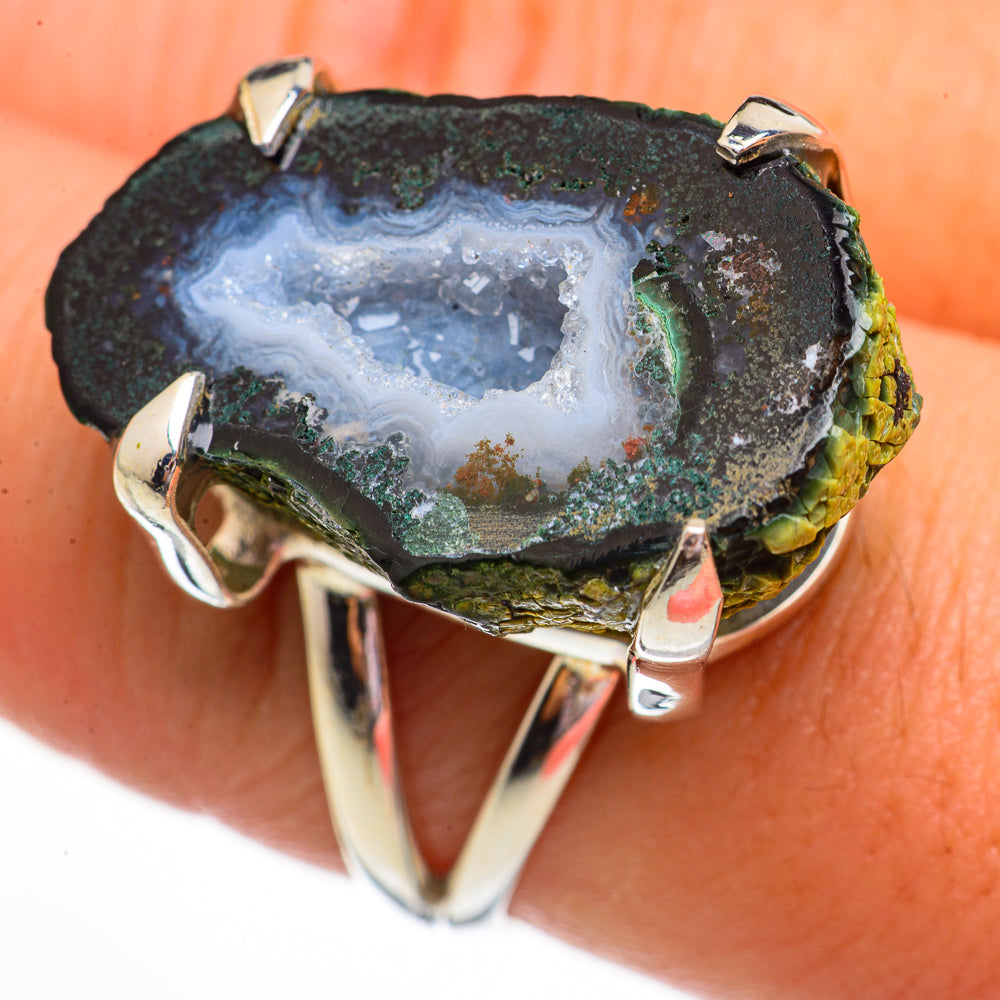 Coconut Geode Druzy Rings handcrafted by Ana Silver Co - RING70838