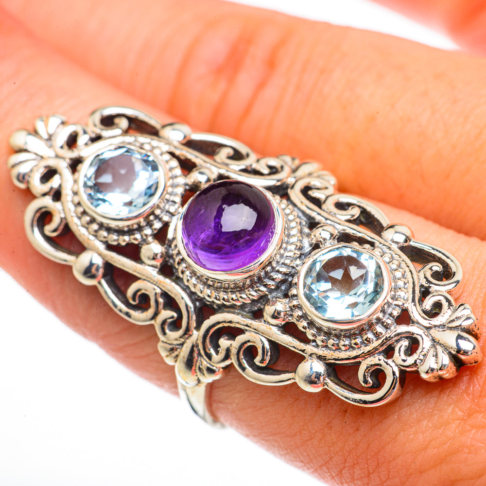 Blue Topaz Rings handcrafted by Ana Silver Co - RING70845
