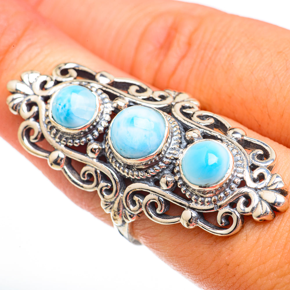 Larimar Rings handcrafted by Ana Silver Co - RING70850