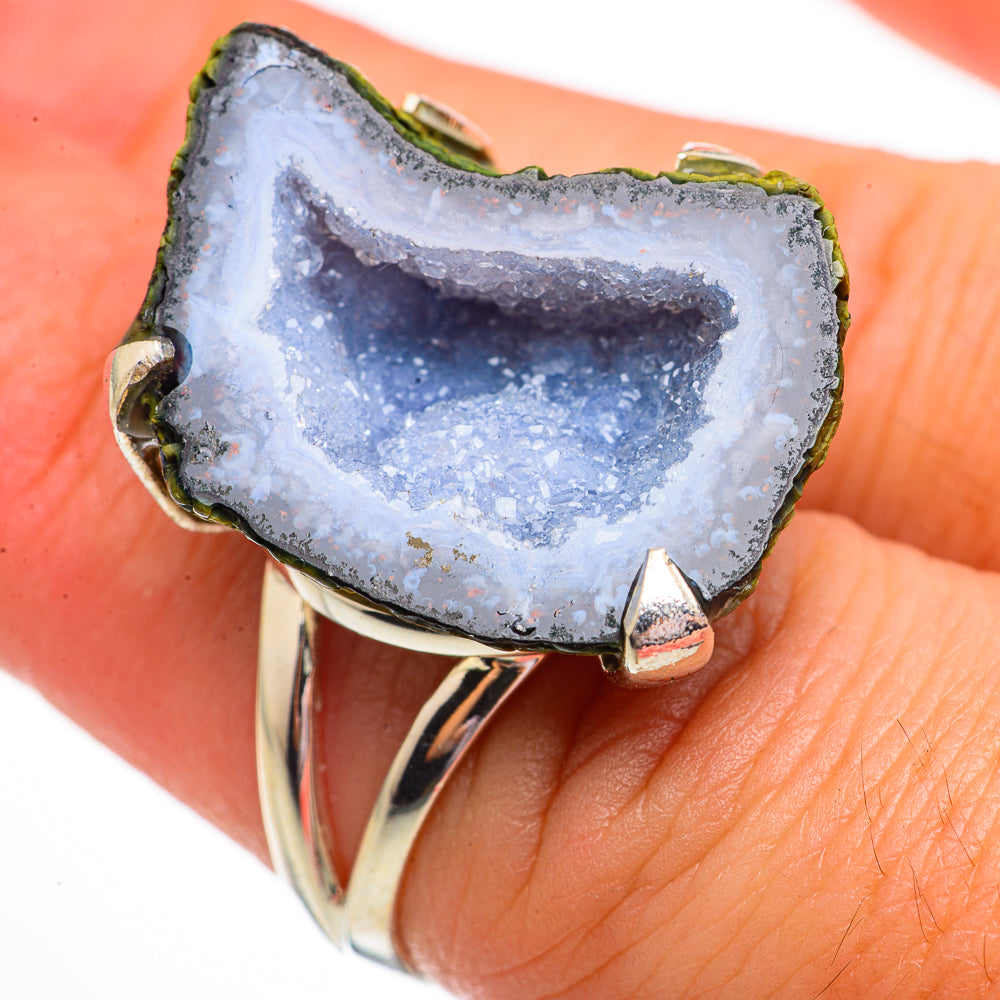 Coconut Geode Druzy Rings handcrafted by Ana Silver Co - RING70876