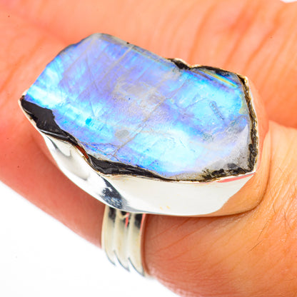 Rainbow Moonstone Rings handcrafted by Ana Silver Co - RING70878