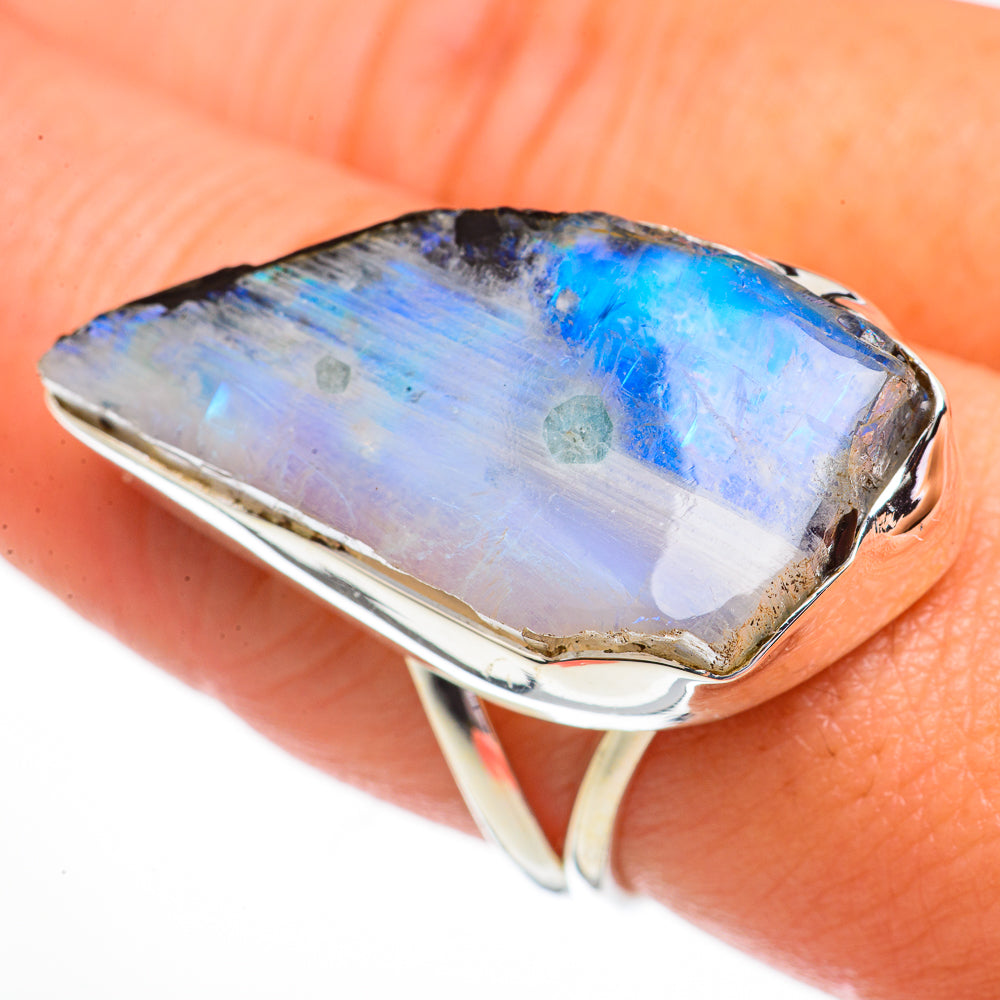 Rainbow Moonstone Rings handcrafted by Ana Silver Co - RING70879