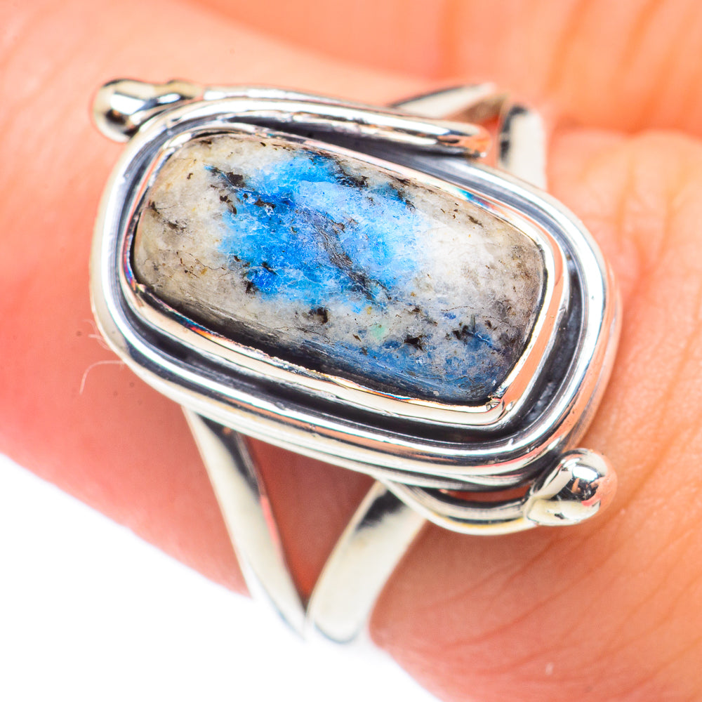 K2 Blue Azurite Rings handcrafted by Ana Silver Co - RING70888