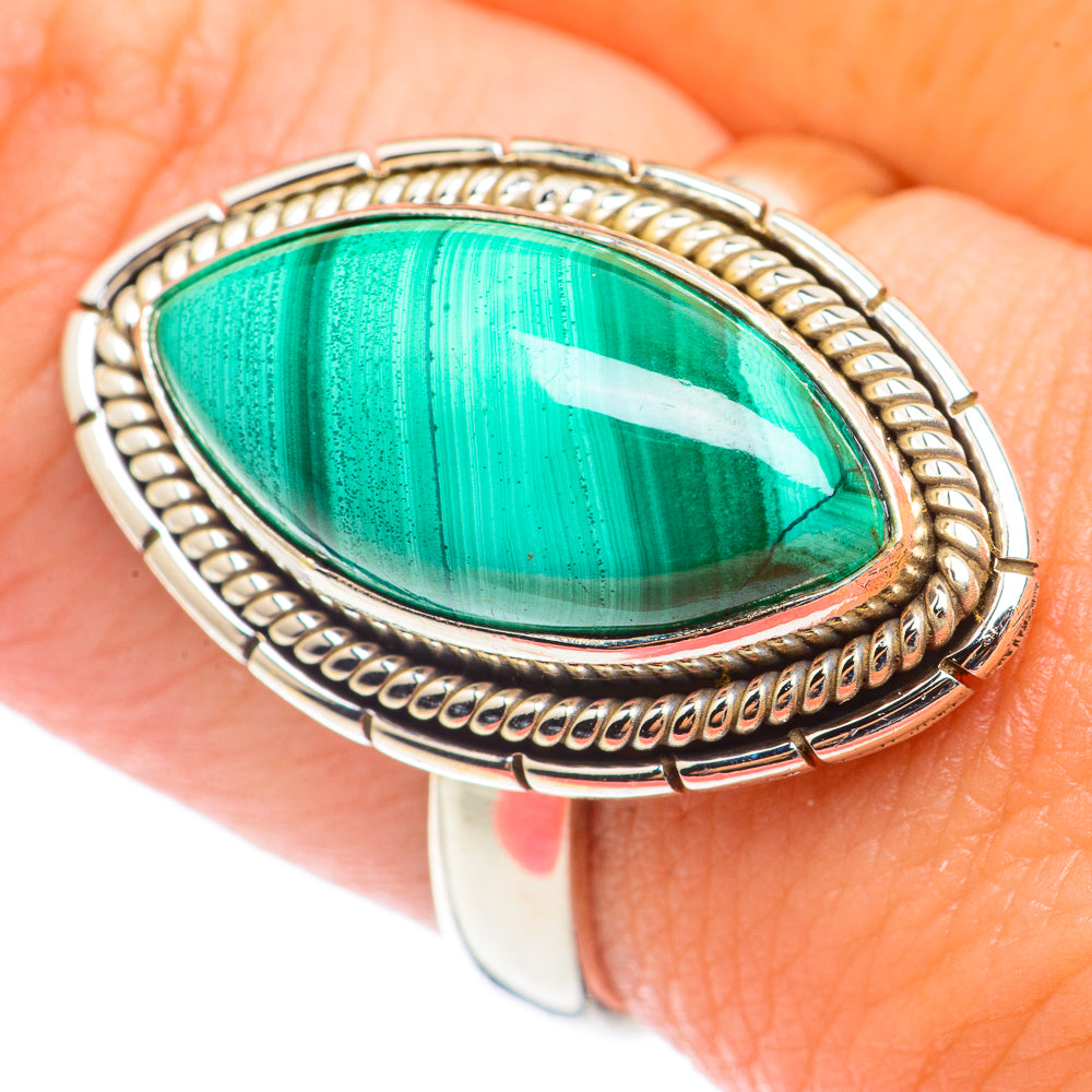 Malachite Rings handcrafted by Ana Silver Co - RING70893