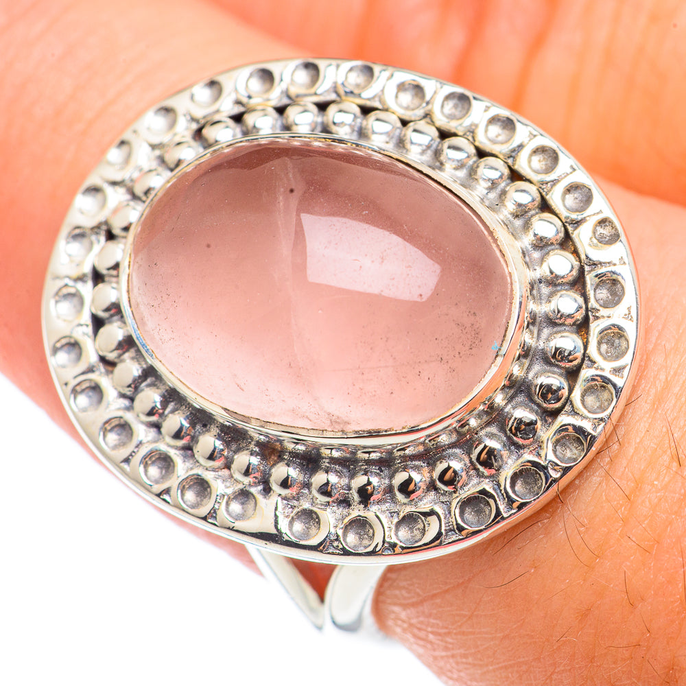 Rose Quartz Rings handcrafted by Ana Silver Co - RING70904