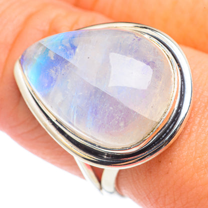 Rainbow Moonstone Rings handcrafted by Ana Silver Co - RING70918
