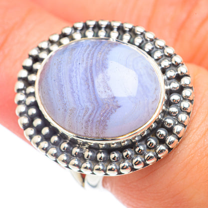 Blue Lace Agate Rings handcrafted by Ana Silver Co - RING70921
