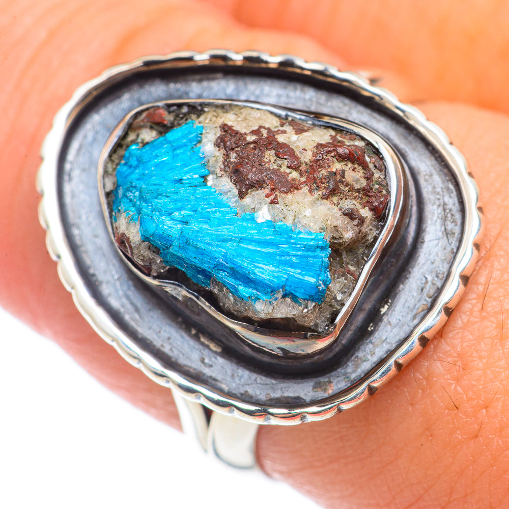 Cavansite Crystal Rings handcrafted by Ana Silver Co - RING70923