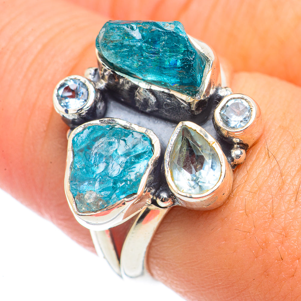 Blue Fluorite Rings handcrafted by Ana Silver Co - RING70933