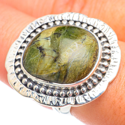 Green Vein Jasper Rings handcrafted by Ana Silver Co - RING70934