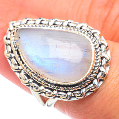 Rainbow Moonstone Rings handcrafted by Ana Silver Co - RING70960