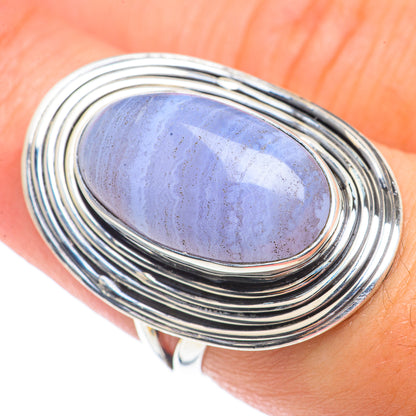 Blue Lace Agate Rings handcrafted by Ana Silver Co - RING70961