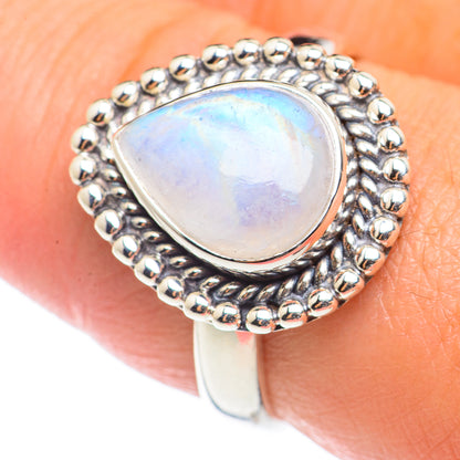 Rainbow Moonstone Rings handcrafted by Ana Silver Co - RING70962