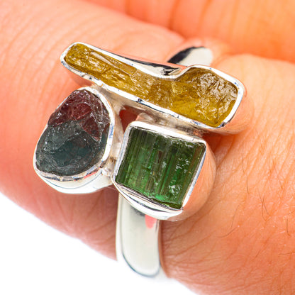 Green Tourmaline Rings handcrafted by Ana Silver Co - RING70964