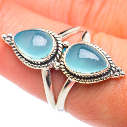 Aqua Chalcedony Rings handcrafted by Ana Silver Co - RING70968