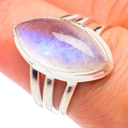 Rainbow Moonstone Rings handcrafted by Ana Silver Co - RING70997