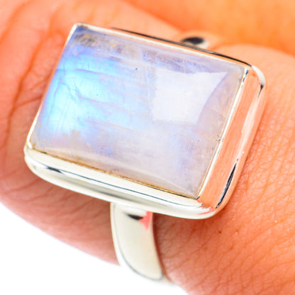 Rainbow Moonstone Rings handcrafted by Ana Silver Co - RING70998