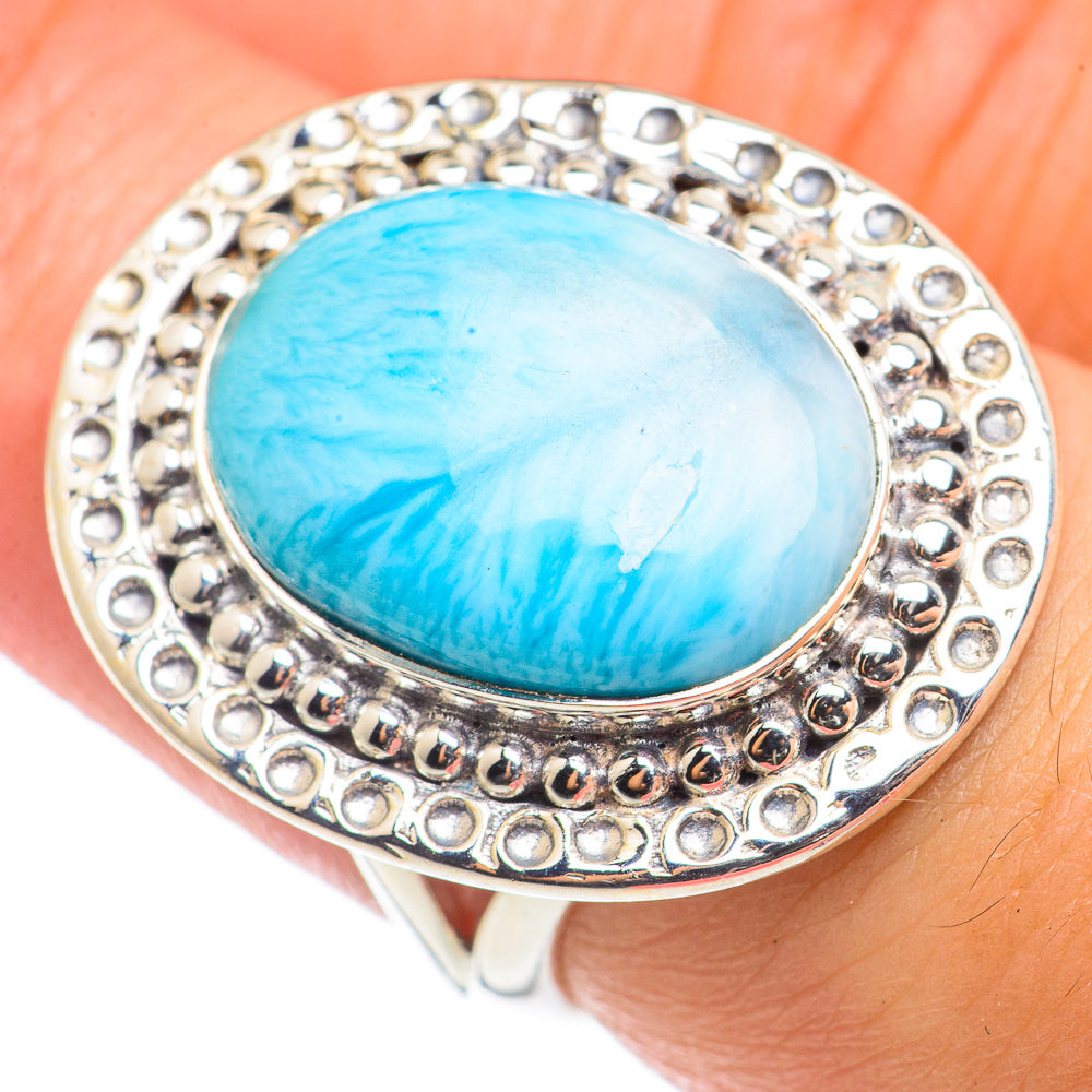 Larimar Rings handcrafted by Ana Silver Co - RING71007