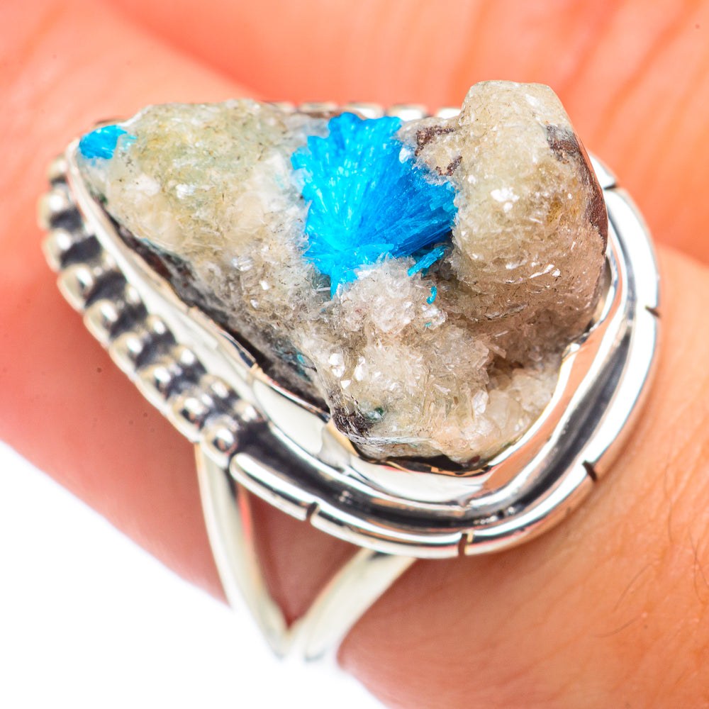 Cavansite Crystal Rings handcrafted by Ana Silver Co - RING71008