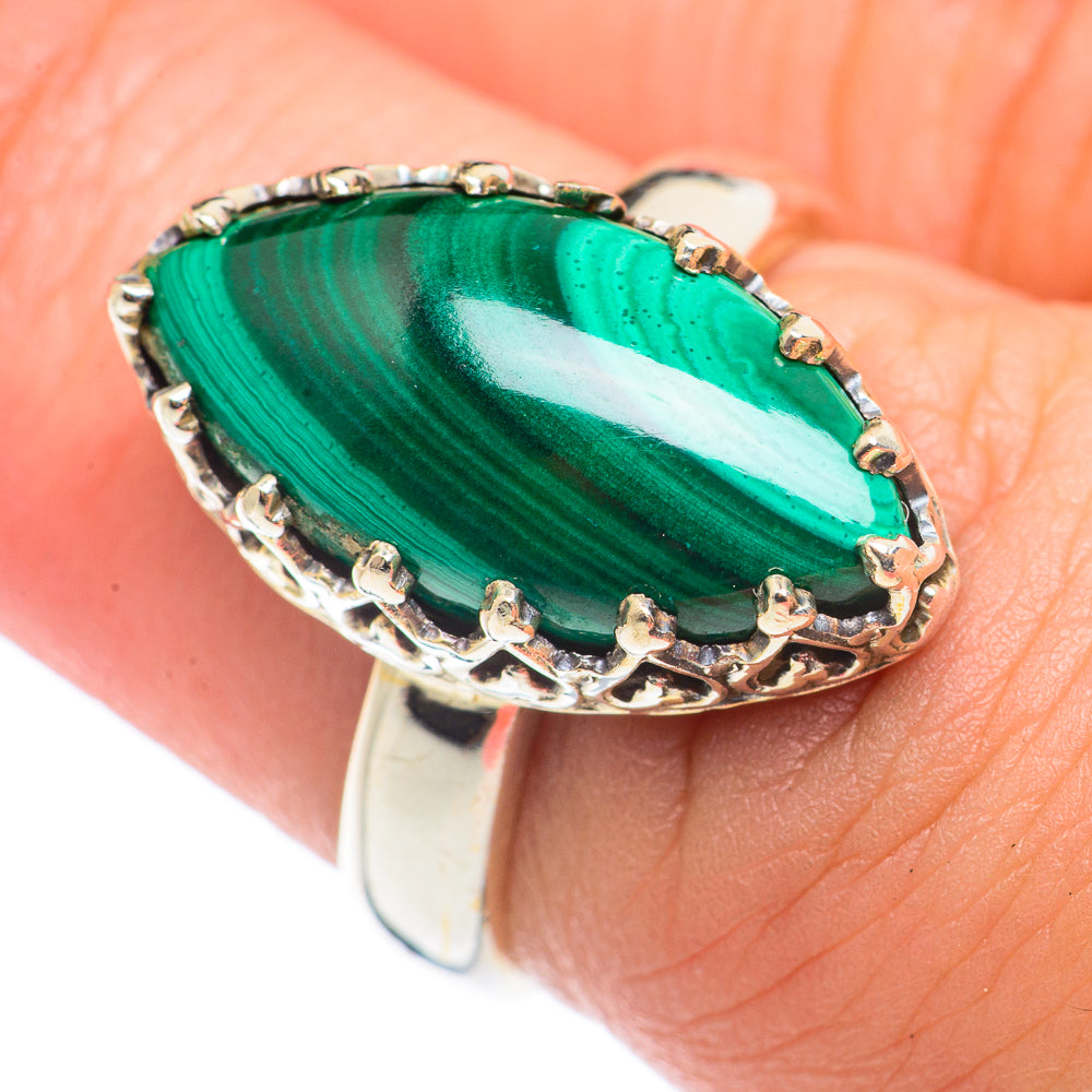 Malachite Rings handcrafted by Ana Silver Co - RING71011