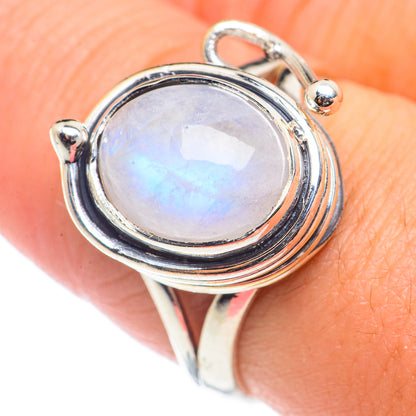 Rainbow Moonstone Rings handcrafted by Ana Silver Co - RING71032