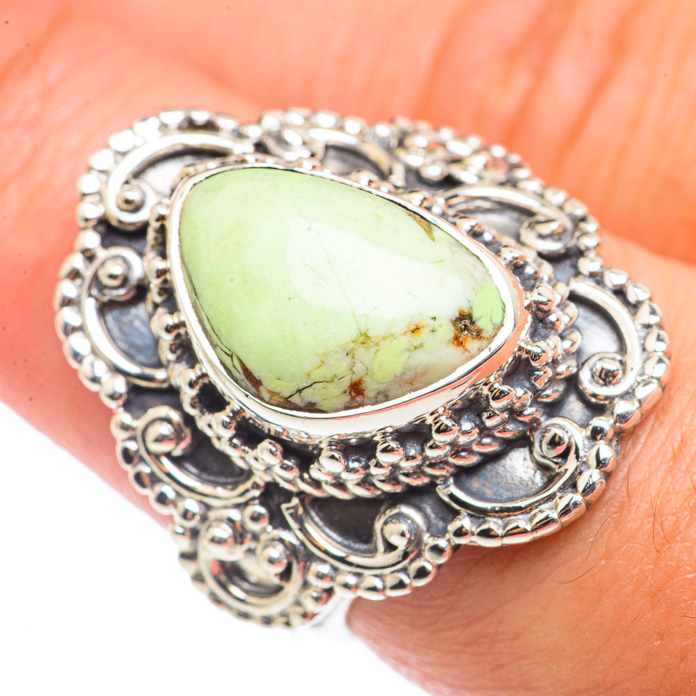 Lemon Chrysoprase Rings handcrafted by Ana Silver Co - RING71039