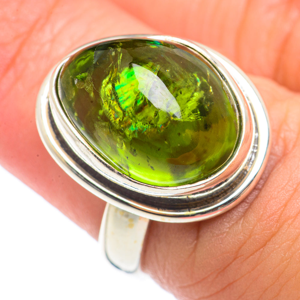 Green Tourmaline Rings handcrafted by Ana Silver Co - RING71049