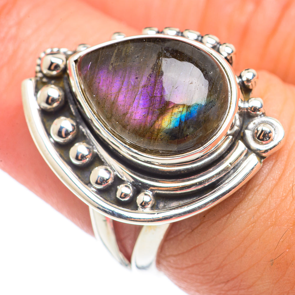 Labradorite Rings handcrafted by Ana Silver Co - RING71101