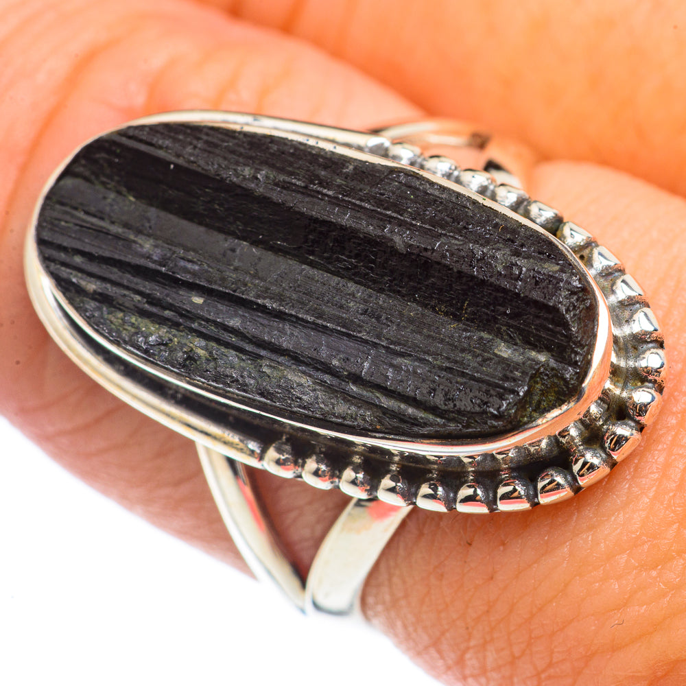 Black Tourmaline Rings handcrafted by Ana Silver Co - RING71104
