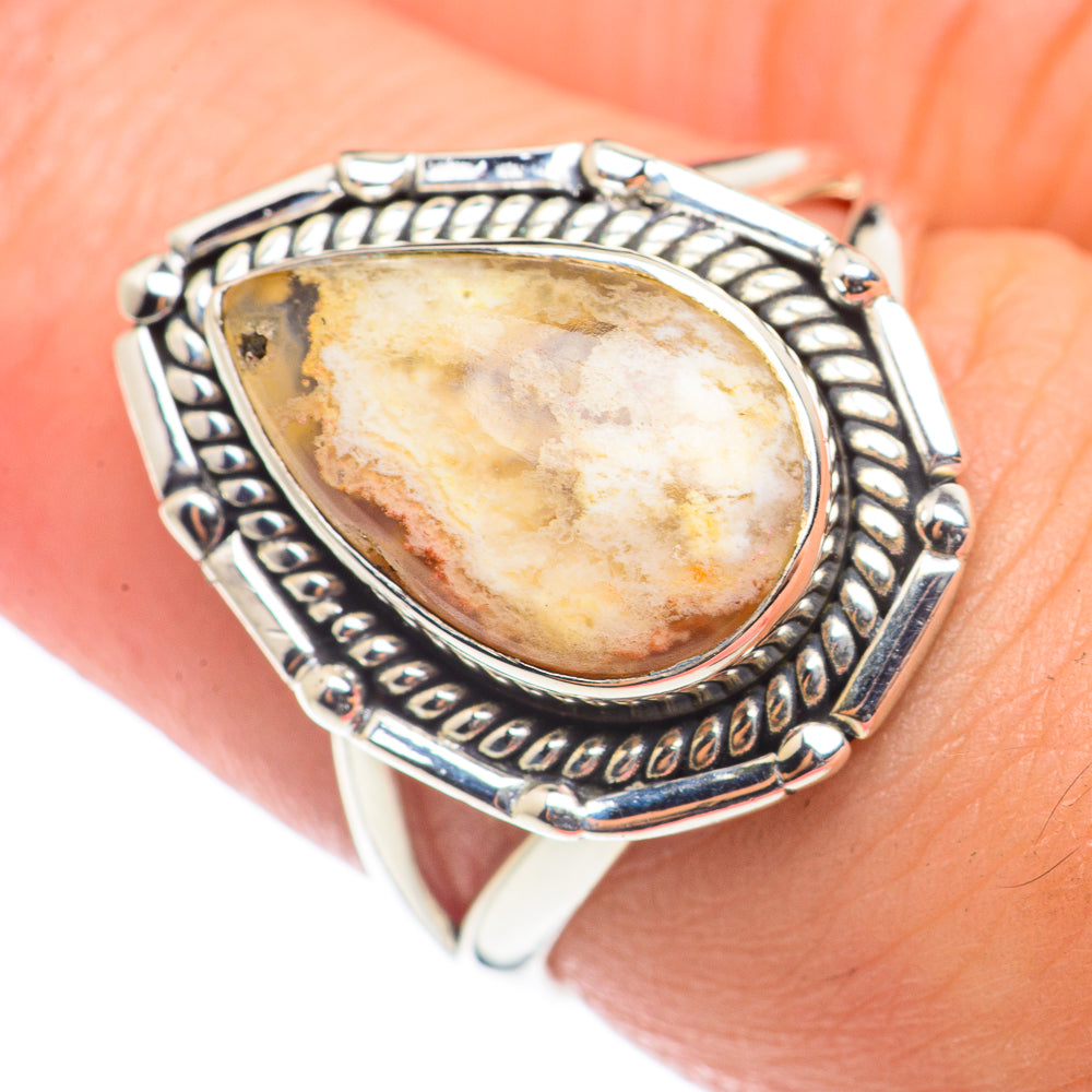Plume Agate Rings handcrafted by Ana Silver Co - RING71105