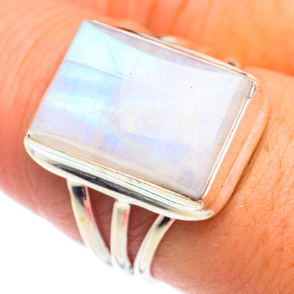 Rainbow Moonstone Rings handcrafted by Ana Silver Co - RING71110
